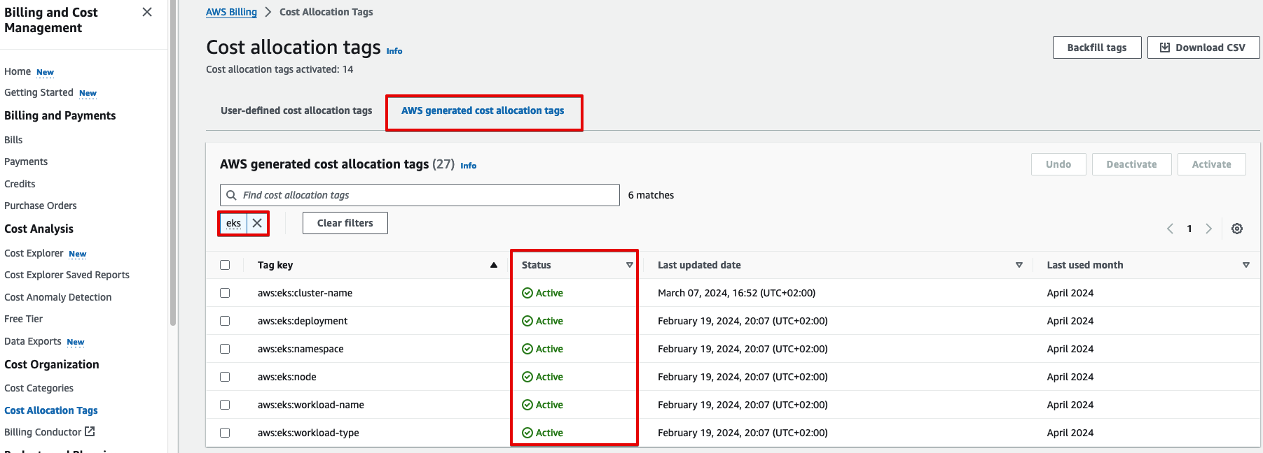 SCAD EKS 成本分配标签
